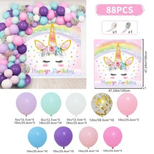 Unicorn Star Color Balloon Garland Arch Kit Rainbow Wedding Birthday Party Decor Kids Baby Shower Birthday Latex Balloons