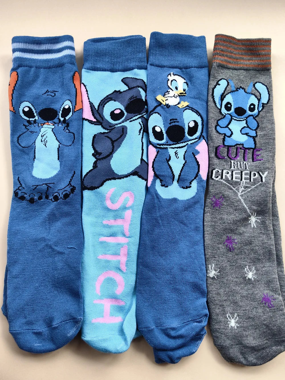 Diseny Stitch Cartoon Long Woman Socks Stitch Kawaii Men Socks Creative Skateboard socks Fashion knee-high Socks Size 37-45