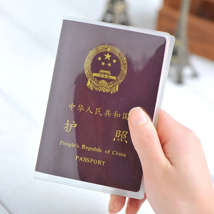 Fashion Transparent Starlight Passport Cover Girls Travel Ticket ID Credit Card Holders PVC Jelly Color Laser Passport Holder
