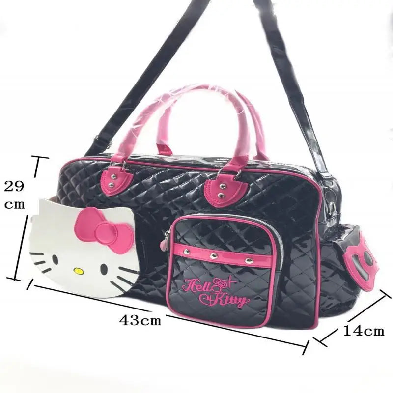 Hello Kitty Handbag Sanrio Travel Satchel Anime Kit Bag Sweetheart Hottie Y2K Girl Crossbody Pu High Capacity Bag Wholesale