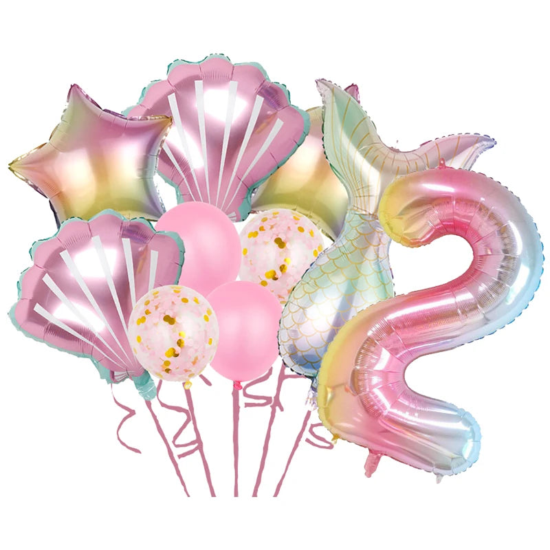 Mermaid Princes Birthday Party Decorations Disposable Tableware Gif Bag Foil Balloon Backdrop Decor Baby Shower Party Supplies