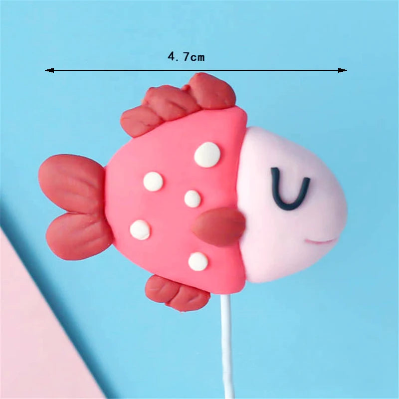 Birthday Cake Decor Mermaid Starfish Shell Cake Topper Fish Topper Under The Sea Cake Topper Ocean Theme Birthday Party Supplies