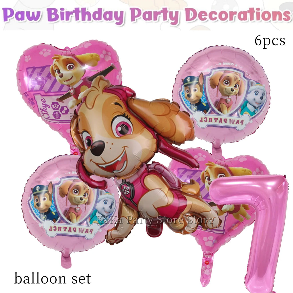 Paw Patrol Birthday Party Decor Dog Skye Disposable Tableware Tablecloth Cup Plate Baby Shower Kids Gift Girl Boy Party Supplies
