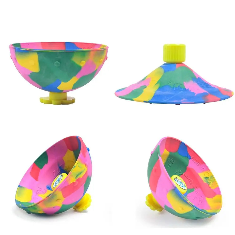 Hip Hop Jump Half Side Bouncing Ball Anti Stress Fidget Toys For Kids Outdoor Fun Spinning Bounce Bowl Fingertip Top Toys