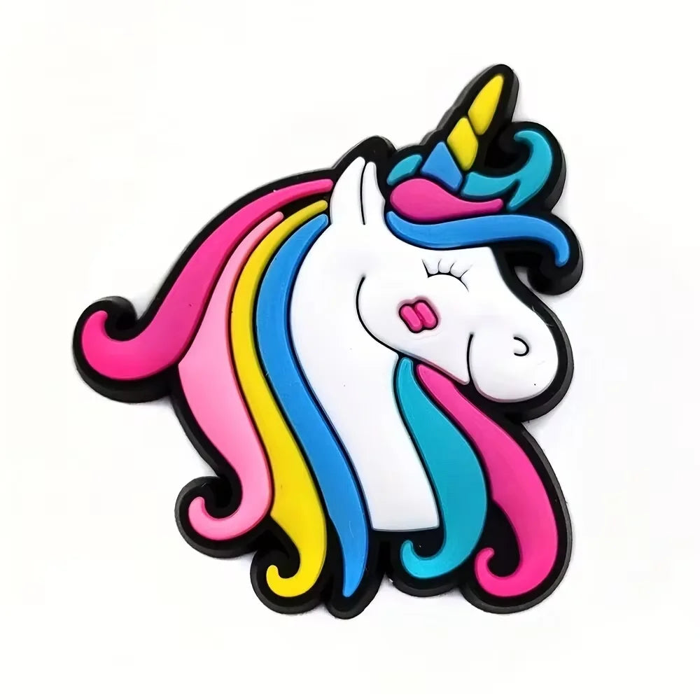 Lot of Unicorn Shoe Decorations Charms for Clogs Bubble Slides Sandals PVC Shoe Accessories for Christmas Birthday Gift