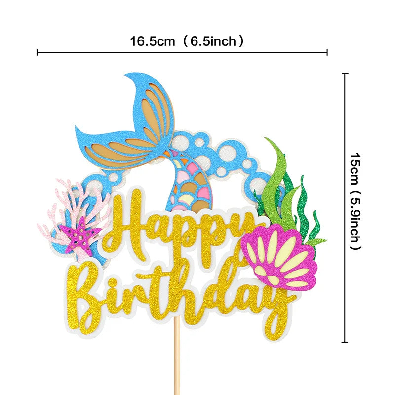 Little Mermaid Party Favors Memmaid Glasses/Tattoo Stickers/Headband/Clap Circle Toy Girls Birthday party gift Decor Baby Shower