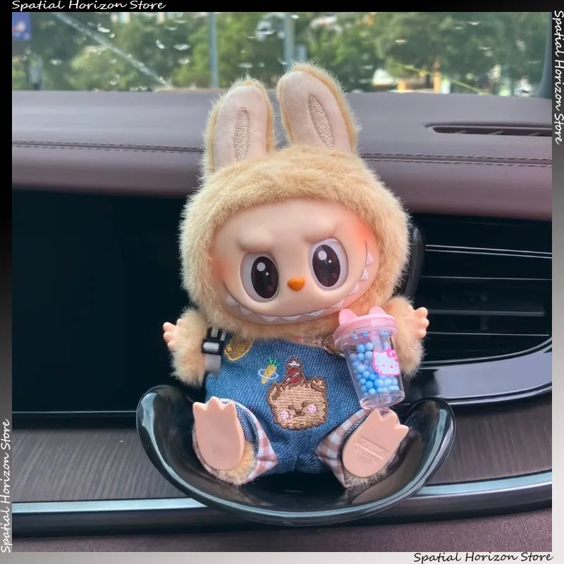 Mini Plush Doll Safety Seat Kawaii Labubu Idol Doll Seat Car Ornament Car Air Aromatreatment Decoration Accessories