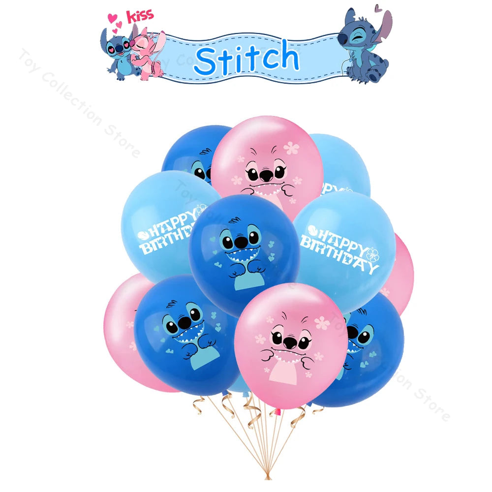 Lilo and Stitch Cartoon Children's Birthday Party Decoration Paper Plate Latex Foil Ballon Tablecloth Baby Shower Party Supplies