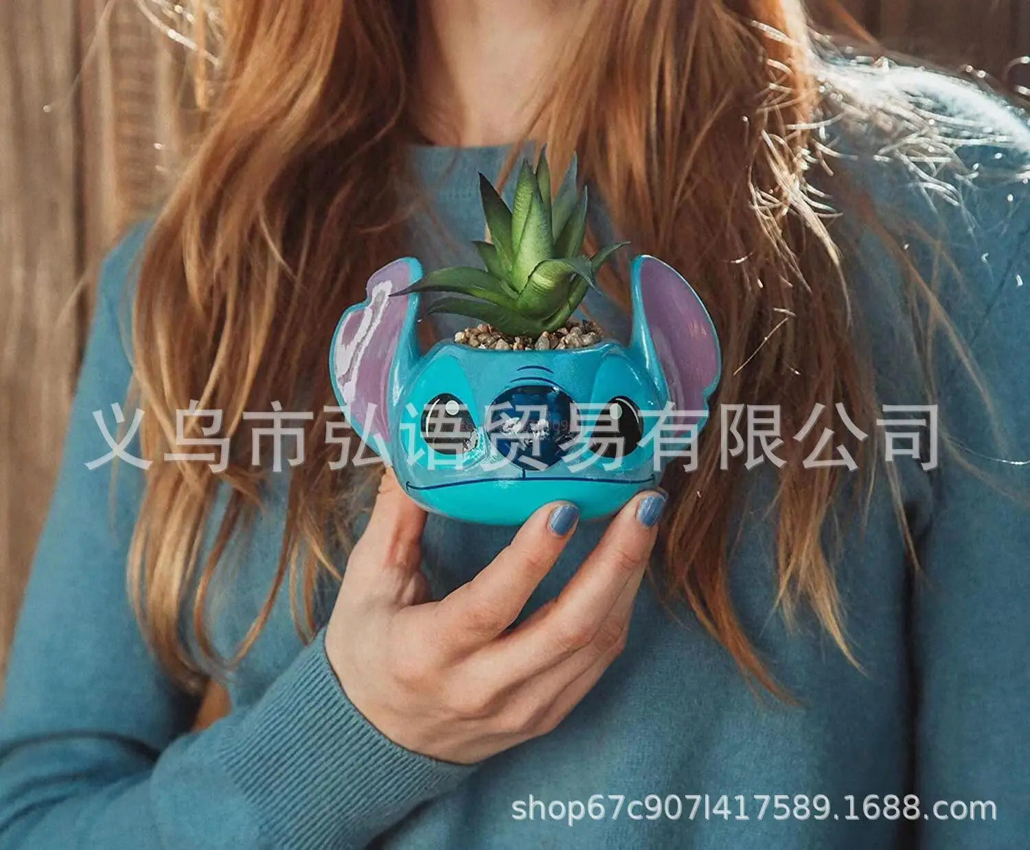 Cute Animation Stitch Succulent Flowerpot Home Desktop Courtyard Office Decoration Cute Flowerpot Decoration Potted Plant