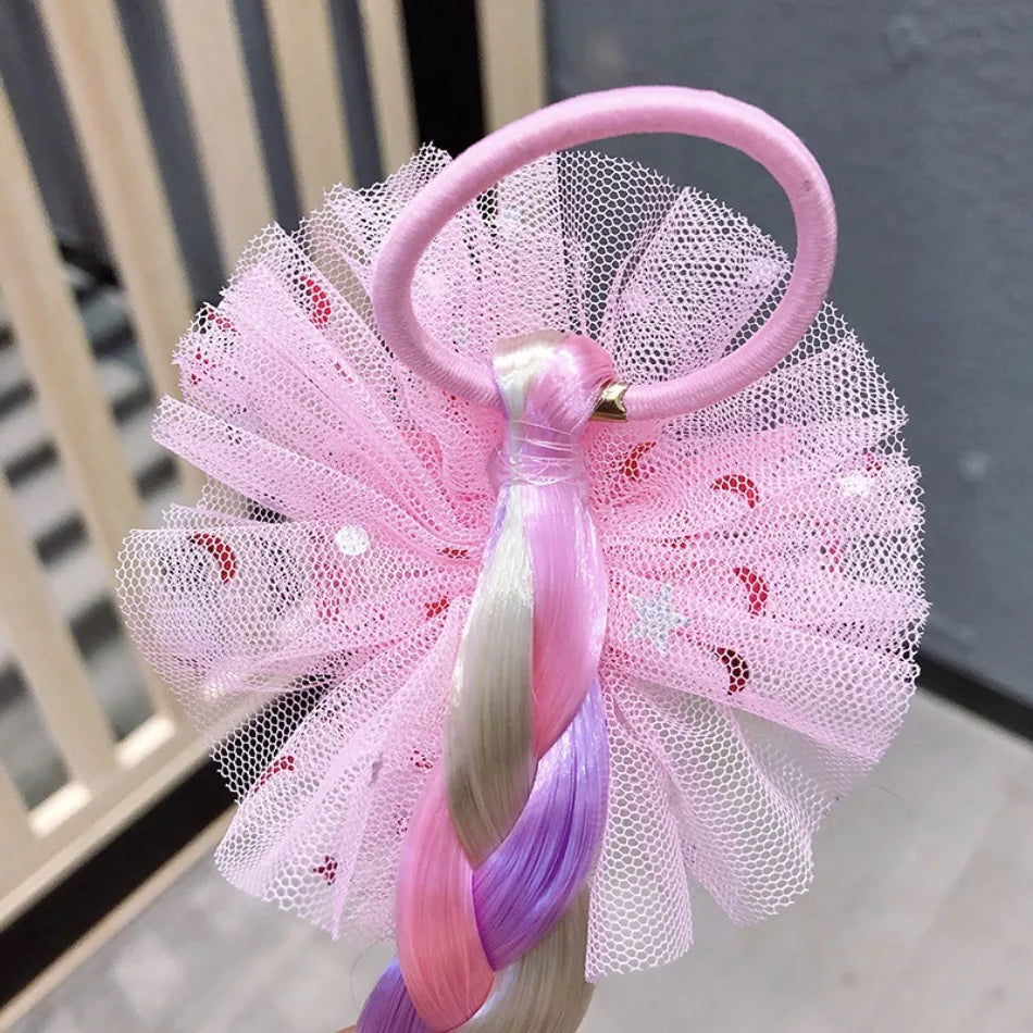 Princess Braid Unicorn Rainbow Hairpiece Cosplay Braided Wigs for Elsa Dress Up Set for Toddler Girls Party Wedding Birthday