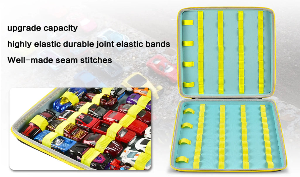 Toy Storage Organizer Case Compatible with Hot Wheels Car, Matchbox Cars, Portable， Fit for 88 Toys Car (Box Only)