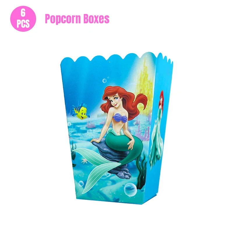 Mermaid Ariel Princess Birthday Party Decorations Disposable Tableware Plate Straw Cup Balloons Baby Shower Party Supplies