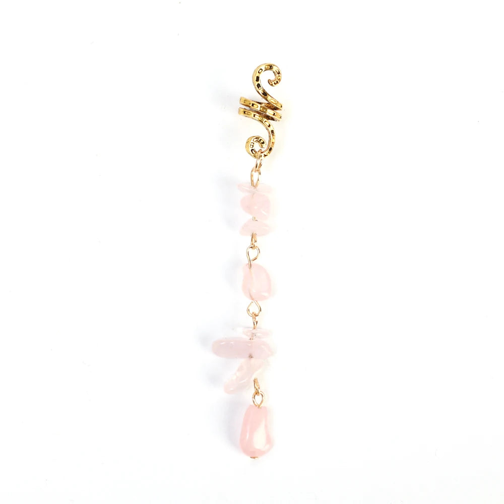 Spiral Charms Beads for Women Colored Crystal Stone Braids Barretts Hair Beads Jewelry Vintage Hairpin Dreadlock Accessories