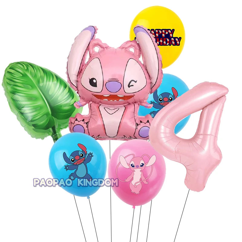 Lilo Stitch 32inch Number Foil Balloons Stitch Birthday Party Supplies Children Balloons Baby Shower Decoration Supplies