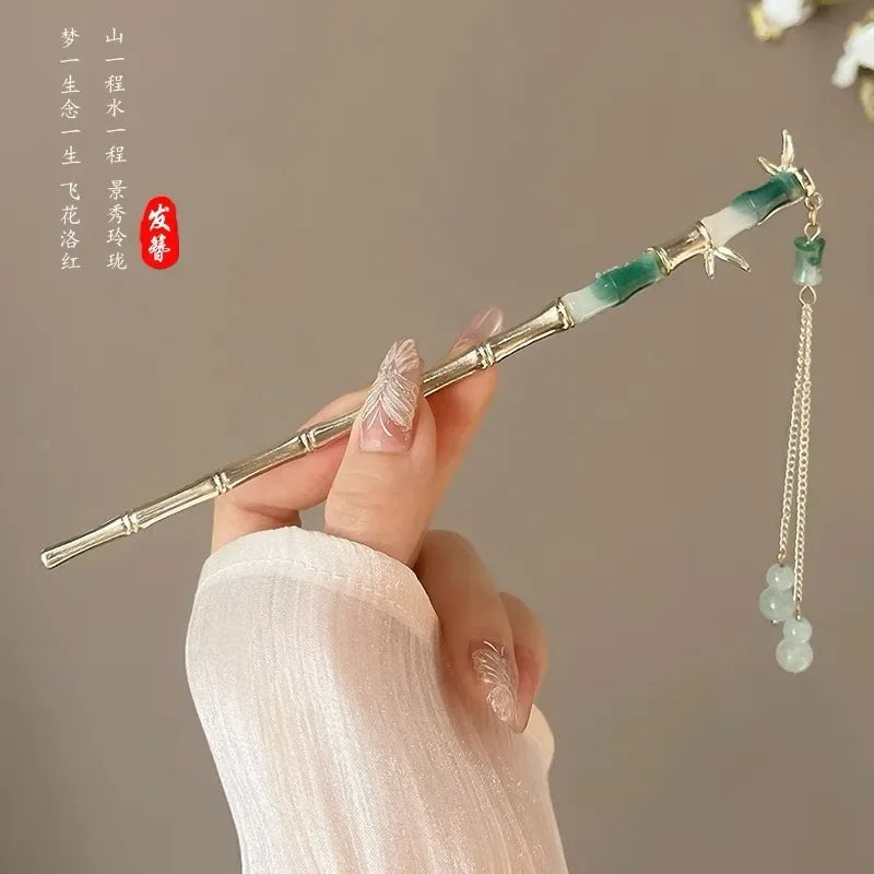 Chinese Style Tassel Hair Clip For Women Hair Stick Pins Flower Handmade Hairpins Charm Jewelry Accessories Hair Ornaments 머리핀