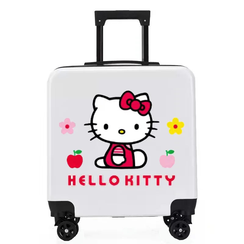 Sanrios New Child Trolley Case Cute Cartoon Kuromi Anime Hello Kittys Universal Wheel Suitcase Boy Girl Password Lock Suitcase