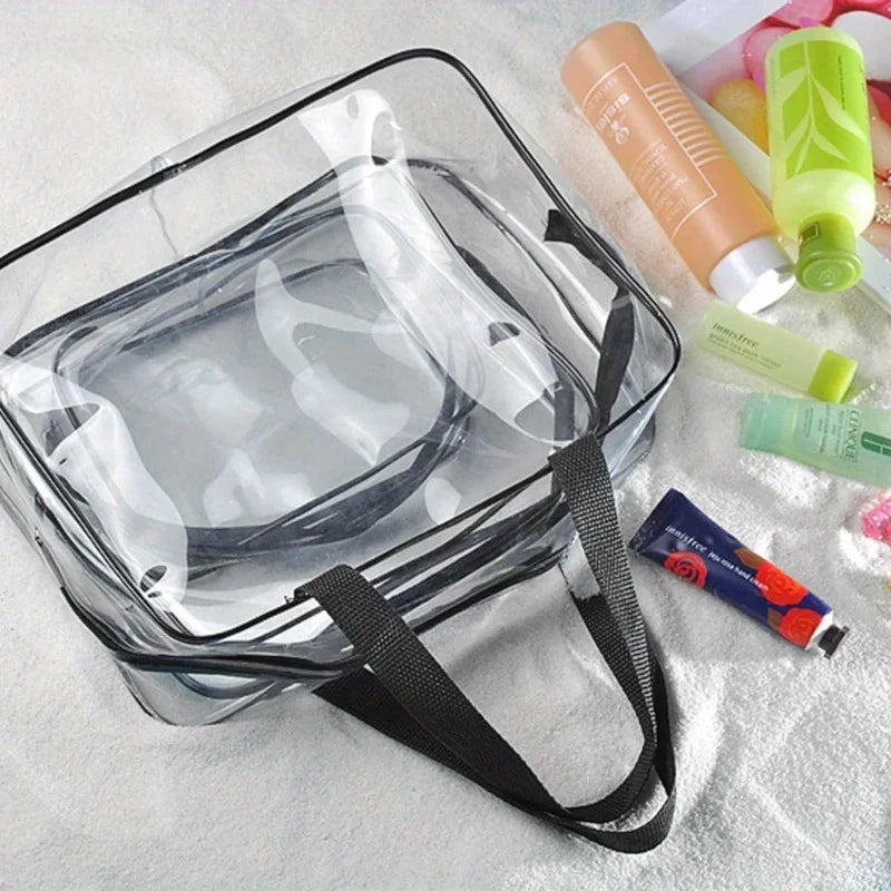 Large Toy Storage Bags Reusable Clear PVC Board Game Storage Travel Waterproof Organizer Bags for Books Building Blocks Puzzle