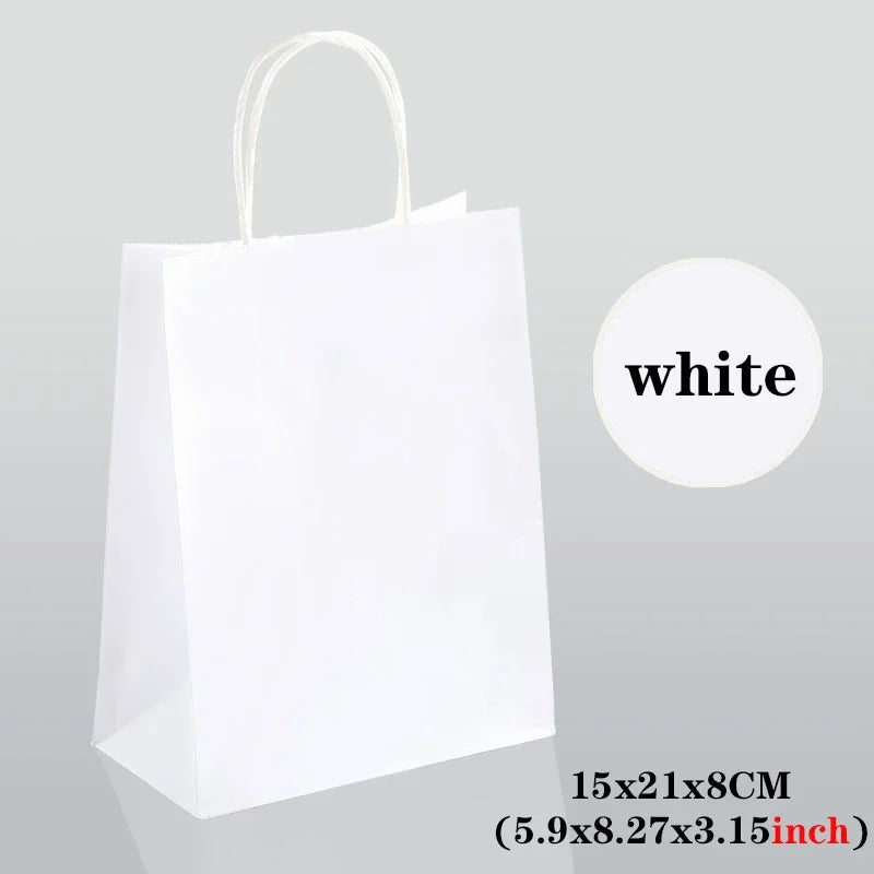 10/30/50pcs Holiday Party Gift Bag with Handle Jewelry Shopping Bag Thanksgiving Valentine's Day Marriage Gift Colored Paper Bag