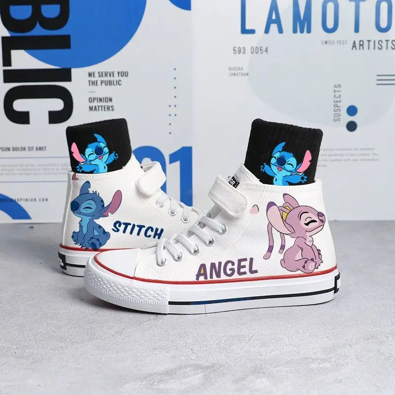 Kawaii Kids Canvas Shoes Cartoon Lilo & Stitch Sport Shoes Children Fashion Print Sneakers Shoes Boys Girls Tennis Shoes