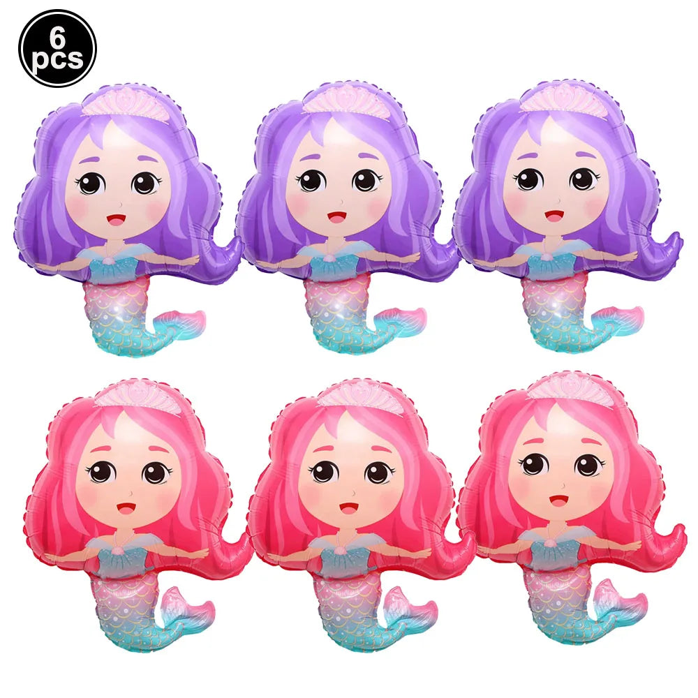 Standing Aluminum Film Smile Mermaid Balloon Children Birthday Partry Decor Supplies Lovely Surprise Toy Baby Shower Balloon