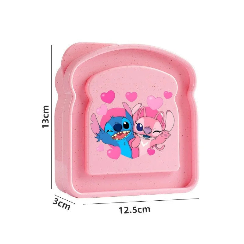 Stitch Sandwich Containers Lunch Box Toast Storage Box with Lid Portable Food Storage Case Reusable Microwave Lunch Case Gifts
