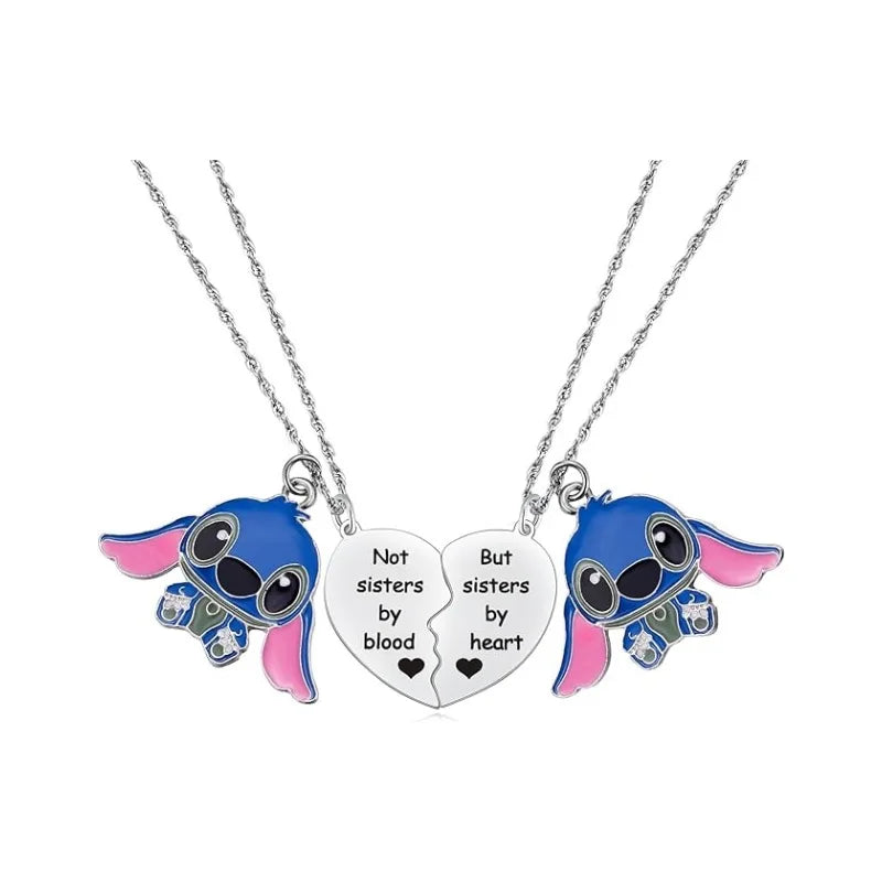 Lilo & Stitch Cartoon Metal Necklace Pendant Necklaces Characters Kids Gifts for Women Jewelry Children's Necklace Toy
