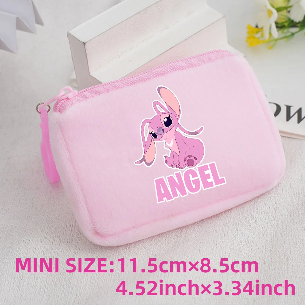 Lilo Stitch Kids Anime Plush Coin Purse Girls Boys Cute Mini Wallet Cartoon Moneybag Kids Storage Bag Pendant Birthday Gifts