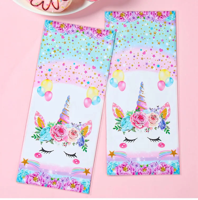 25/50/100pcs Unicorn Candy Bags Gift Packing Bags Birthday Party Decor Gift Bag for Guest Girl Birthday Supplies Baby Shower
