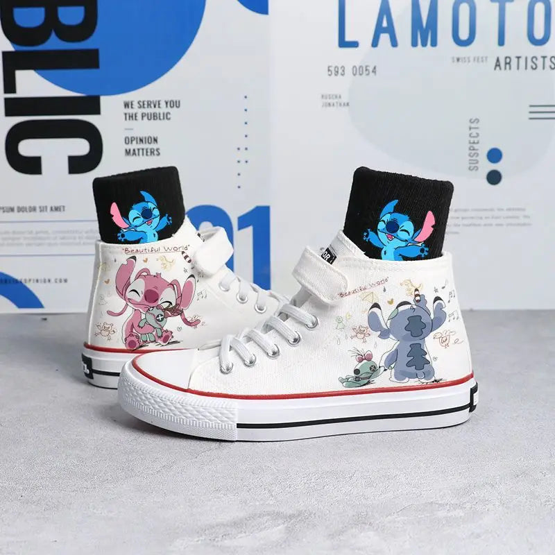 Kawaii Kids Canvas Shoes Cartoon Lilo & Stitch Sport Shoes Children Fashion Print Sneakers Shoes Boys Girls Tennis Shoes