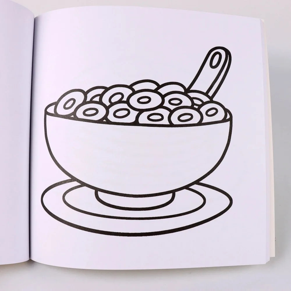 Food Drink & Sweets: Coloring Book for Adults and Kids, Bold and Easy, Simple and Big Designs for Relaxation Featuring a Variety
