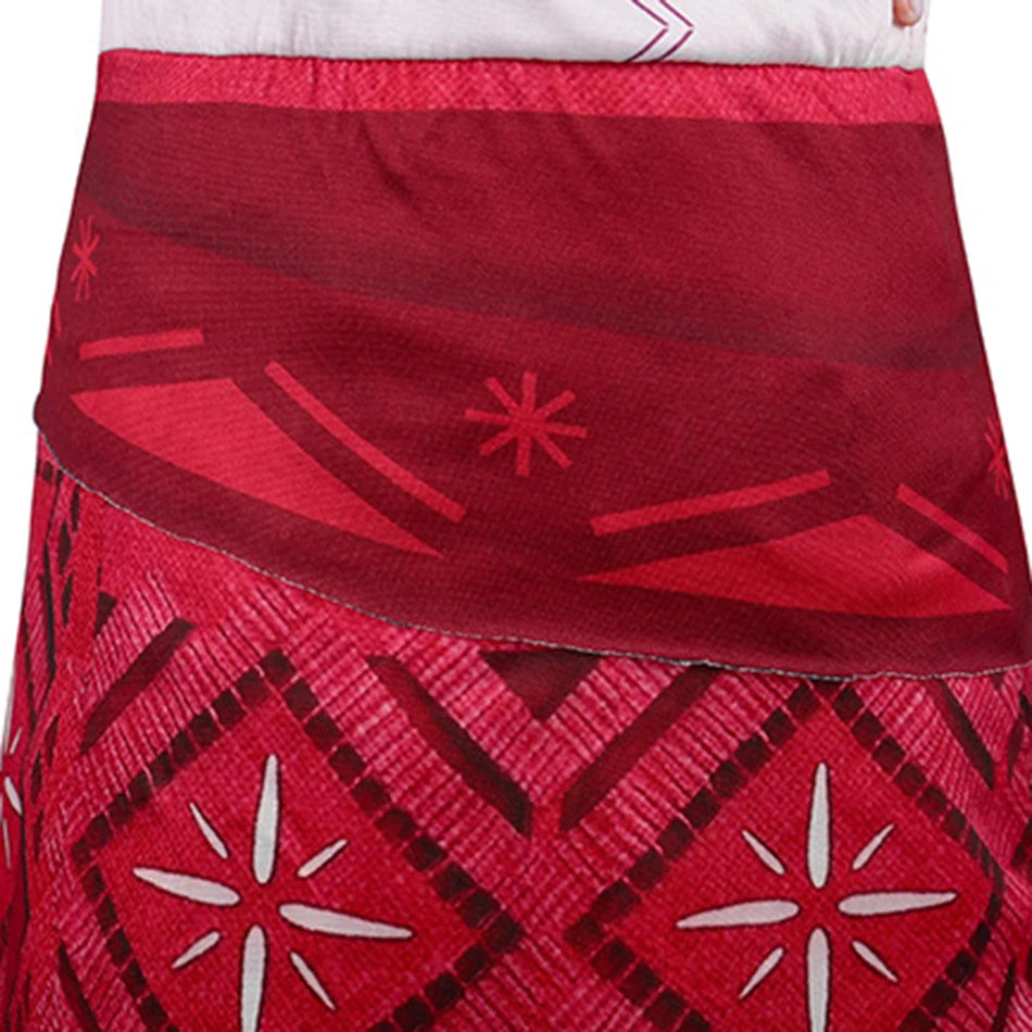 New Movie Moana 2 Dress Girls Cosplay Vaiana Princess Costume Girls One-Shoulder Suspender Dress Accessories Set