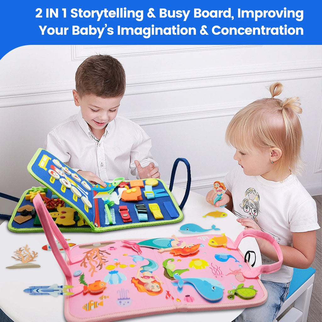 Toddler Felt Montessori Busy Book Activity Sensory Boards Fine Motor Skill Quiet Book Toys Preschool Learning Educational Gift