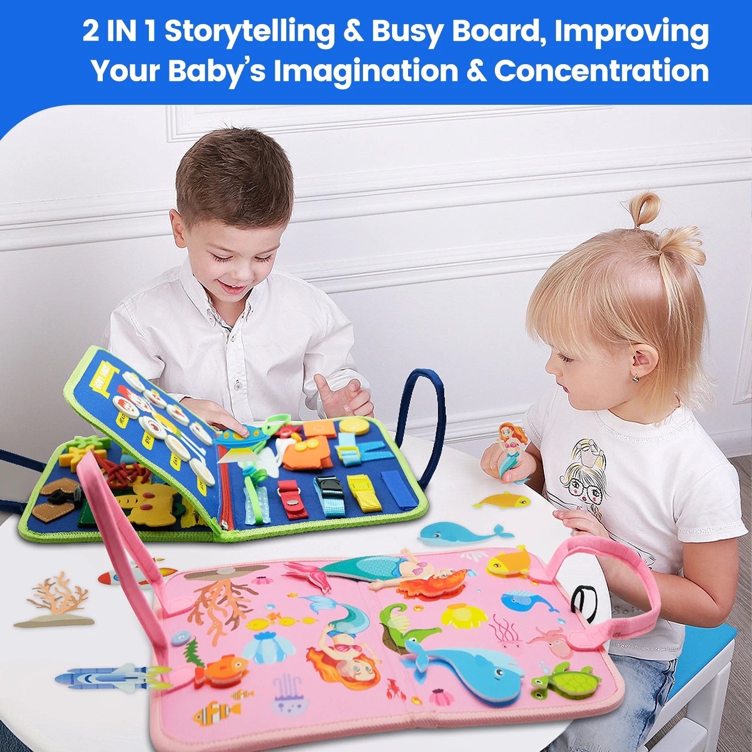 Toddler Felt Montessori Busy Book Activity Sensory Boards Fine Motor Skill Quiet Book Toys Preschool Learning Educational Gift
