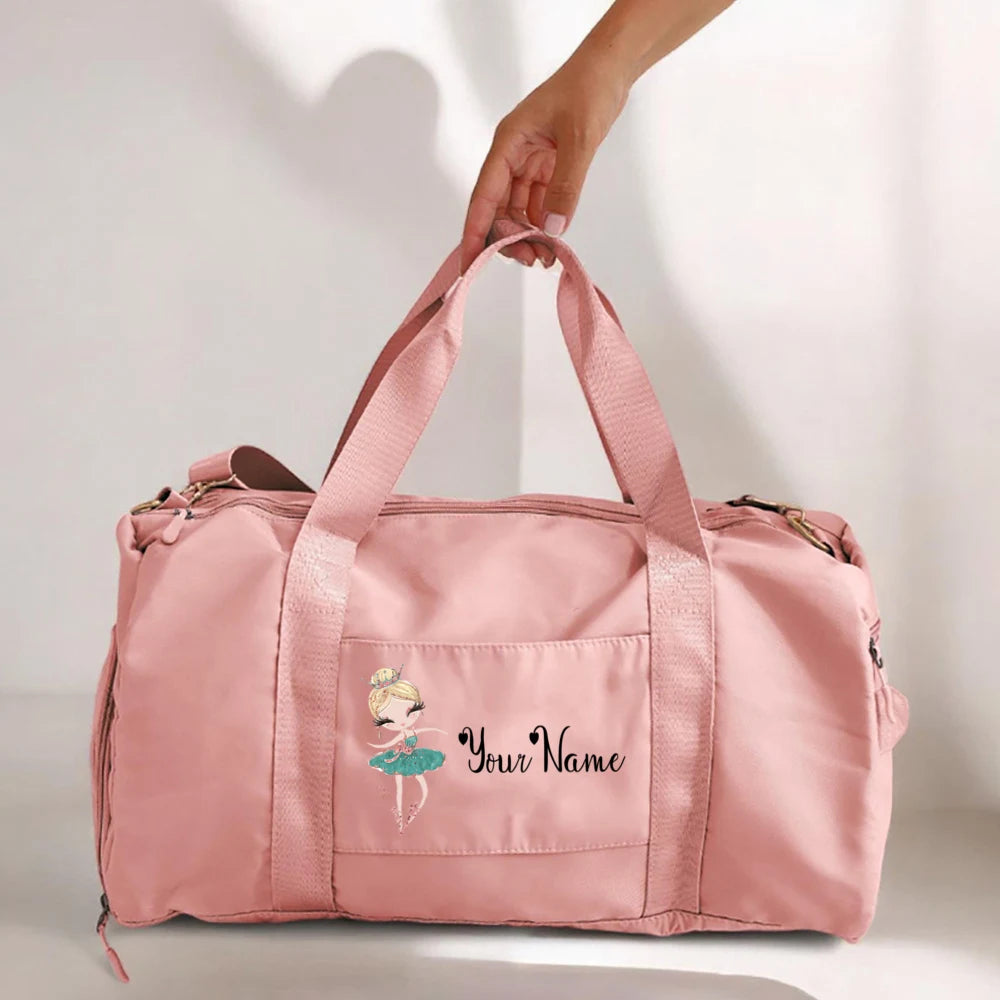 Personalized Dance Name Bags Ballerina Storage Bag Custom Girls Duffle Bag Dance Travel Luggage Bag Birthday Gift for Dancer Kid