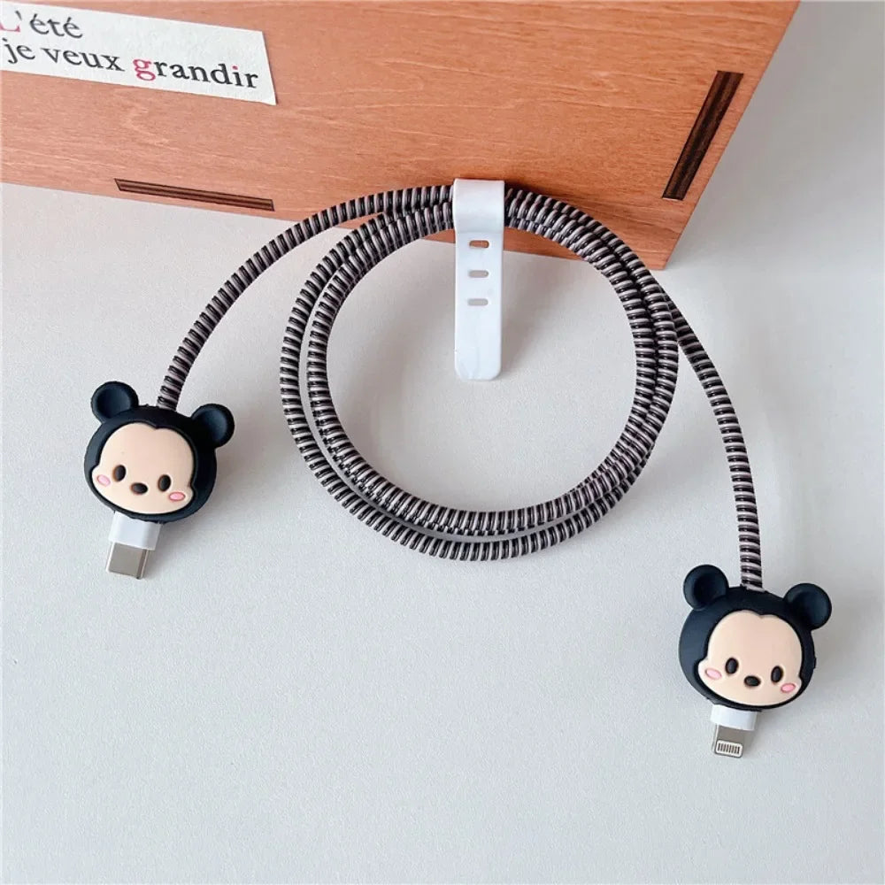 New Cartoon Charger Cable Protector for IPhone 15 14 13 12 18W 20W Charger Protection Cover Stitch Data Line Winder Protective