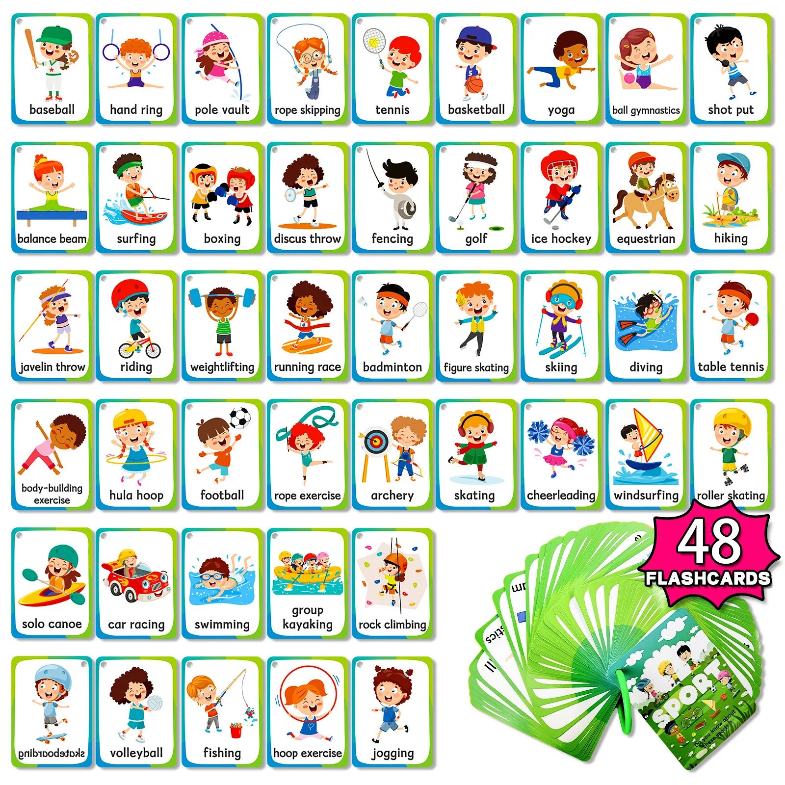 50Pcs/Set Cognition Learning Card Funny Memory Flash Cards Early Education Educational Toys For Children Kids