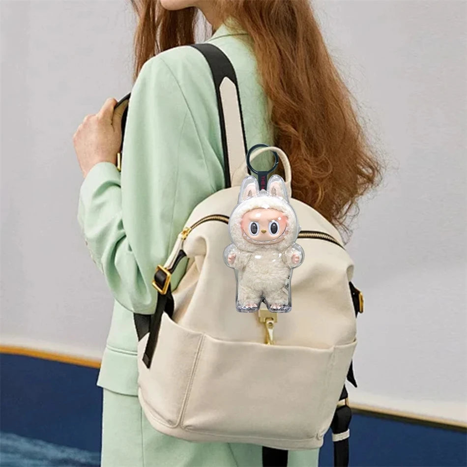 PopMart Monster Labubu V1 V2 Sit Party Transparent Protective Shell Doll Protective Doll Clothes Outfit Doll Accessories