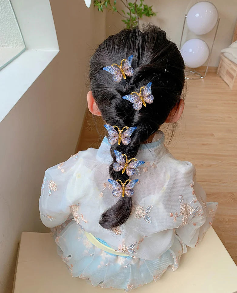 5PCS Cute Sweet Stereoscopic Color Gradient Baby Hairpins Kids Hair Clips Children Headwear Princess Barrette Girls Accessories
