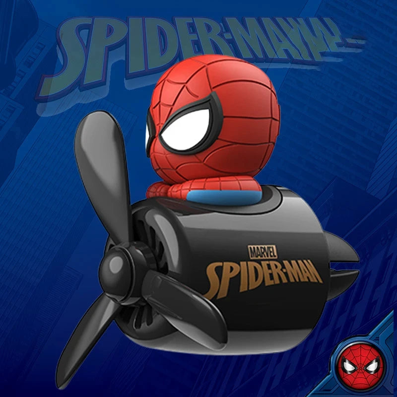Anime Stitch Car Aromatherapy Accessory Kawaii Spider-Man Car Air Conditioning Port Decoration Rotating Propeller Toys Gifts