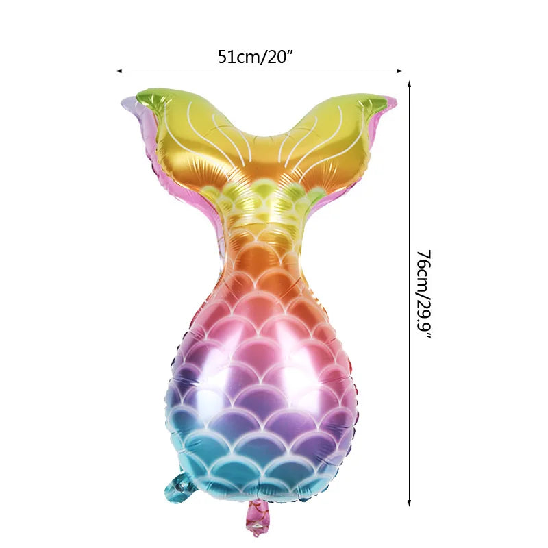 Standing Aluminum Film Smile Mermaid Balloon Children Birthday Partry Decor Supplies Lovely Surprise Toy Baby Shower Balloon