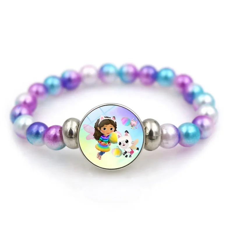 Gabby Dollhouse Bracelet Fashion Beaded Wristband Cartoon Anime Jewelry Accessories Kids Girls Boys Birthday Baby Shower Gifts