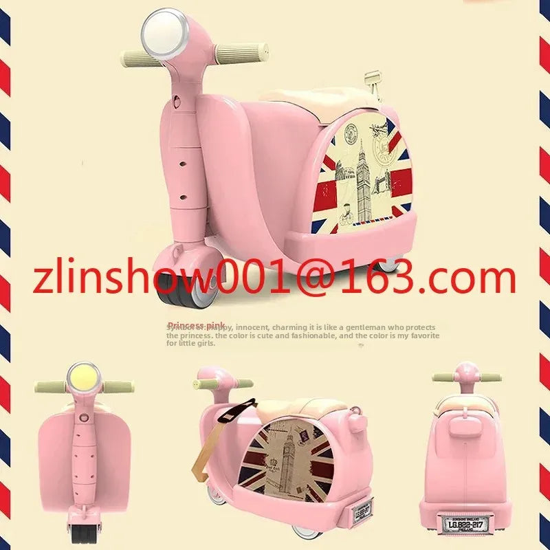 Children Travel luggage locker boy girl Can sit to Accept 50KG baby Multifunction creative suitcase kids Drag box
