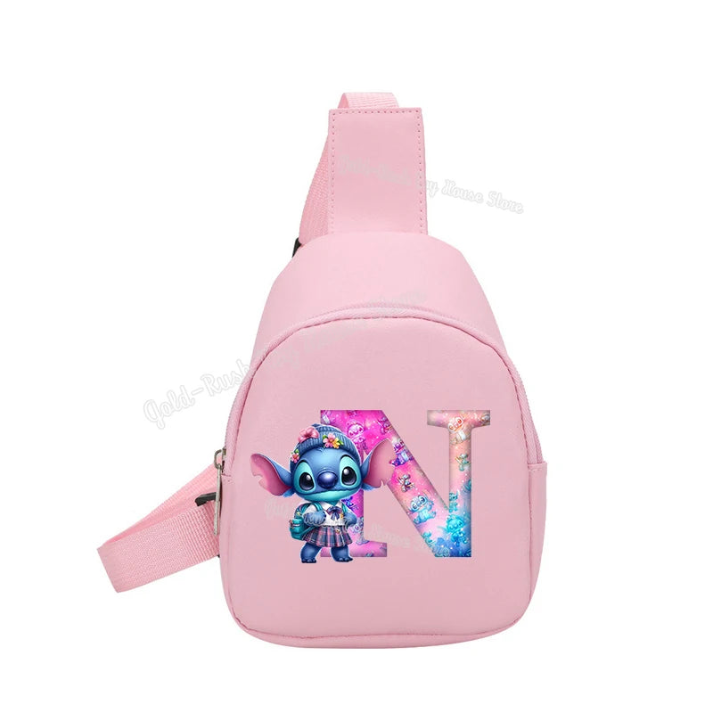 Cartoon Lilo&stitch Pu Chest Bag Mini Outdoor ShoulderBag Boy Girl Satchel Bags Costume Accessories Students Crossbady Bag Purse