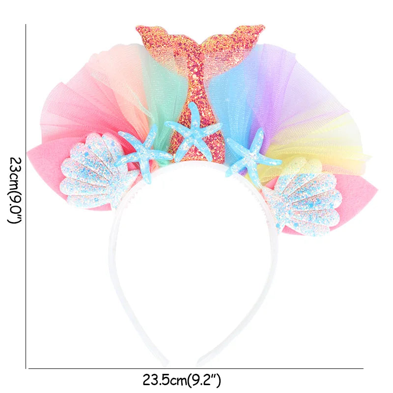 Little Mermaid Party Favors Memmaid Glasses/Tattoo Stickers/Headband/Clap Circle Toy Girls Birthday party gift Decor Baby Shower
