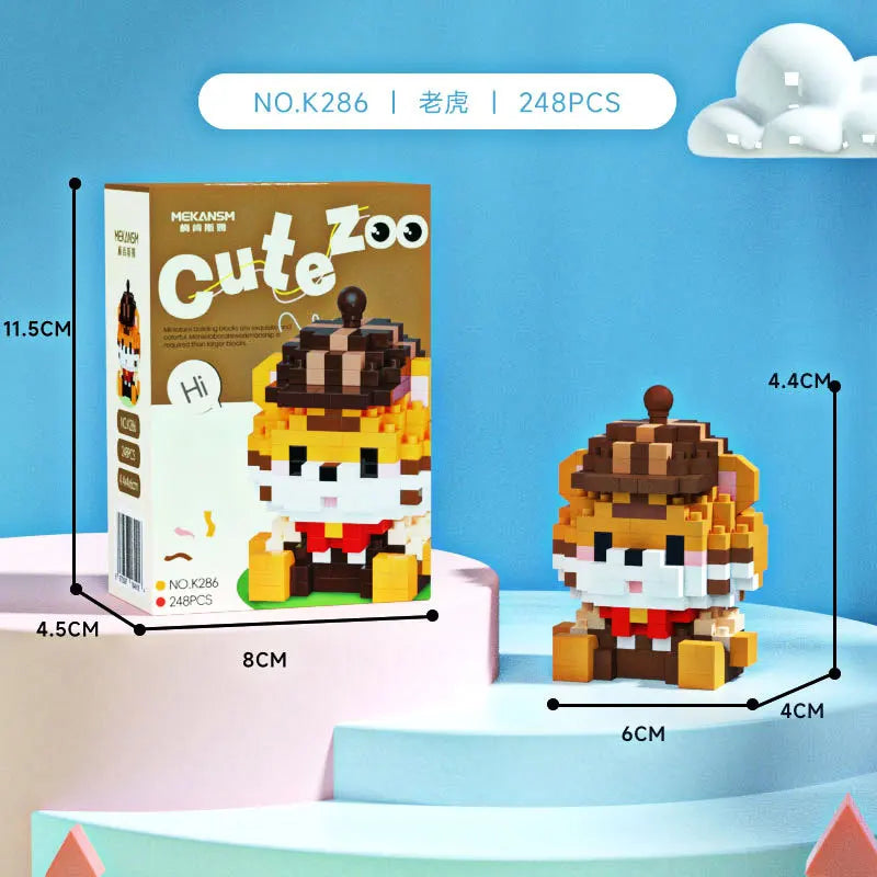 Cat Animal Brick Toy for Children Girls 8 To 10 Years Old Birthday Gifts Construction Block Set Mini Building Blocks Educational