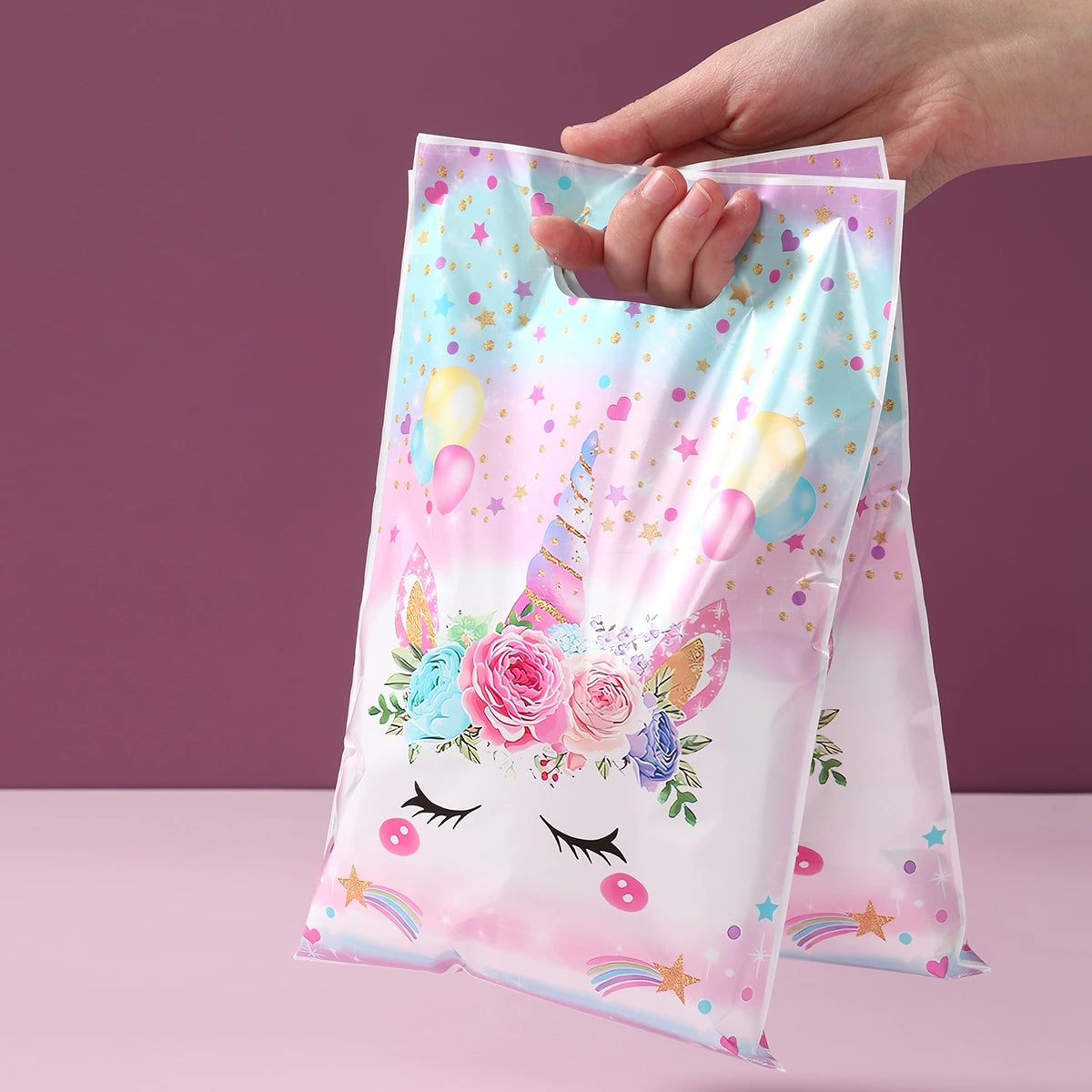 Rainbow Unicorn Handbag Candy Bag Happy 1st Birthday Party Decorations Kids Favors Gift Unicorn Box Baby Shower Girls Supplies