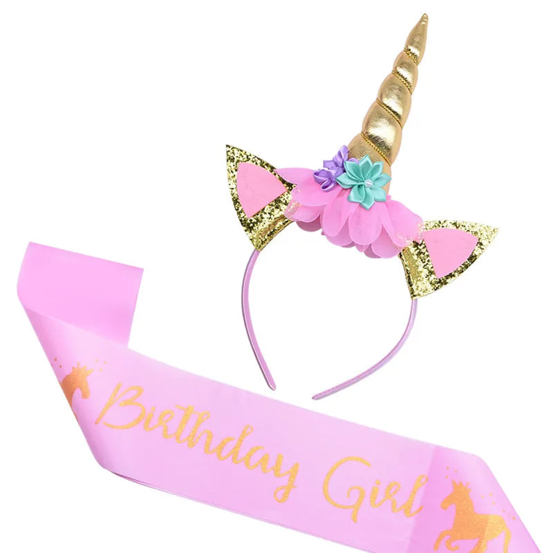 Unicorn Balloon 32inch Number Foil Balloon Set Birthday Party Decor Kids Unicorn Disposable Tableware Baby Shower Party Supplies