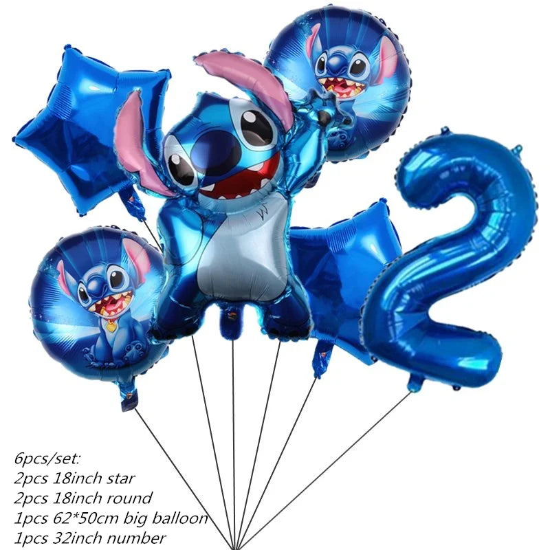 Lilo Stitch Party Supplies Paper Cup Plate Balloon Tablecloth Cake Toppers For Kid Boy Birthday Party Decoration Baby Shower