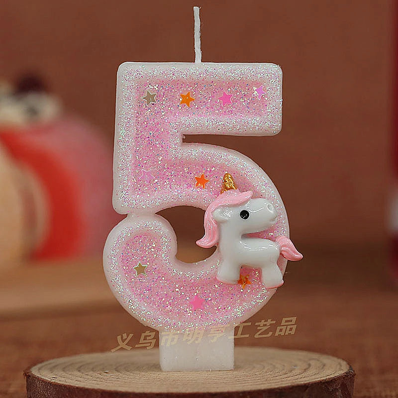 Sparklers Birthday Candle 1 Years Pink Unicorn Original Birthday Candles for Cake Blue Children's Birthday Candle