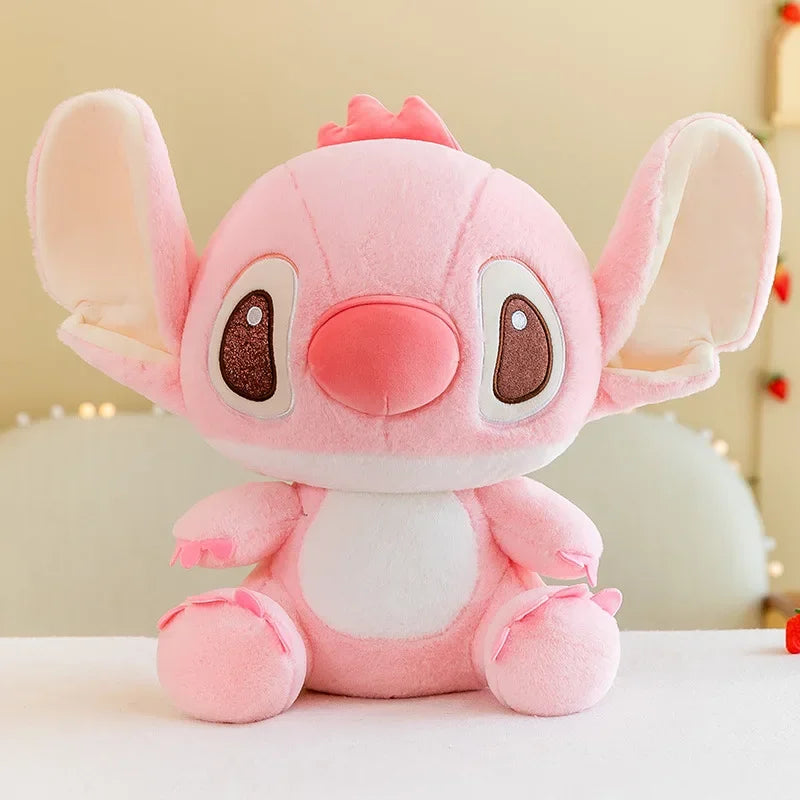 New Blue Pink Lilo & Stitch Hug The Duck Doll Cartoon Angel Plush Toy Cute Anime Soft Stuffed Kawaii Children's Birthday Gift